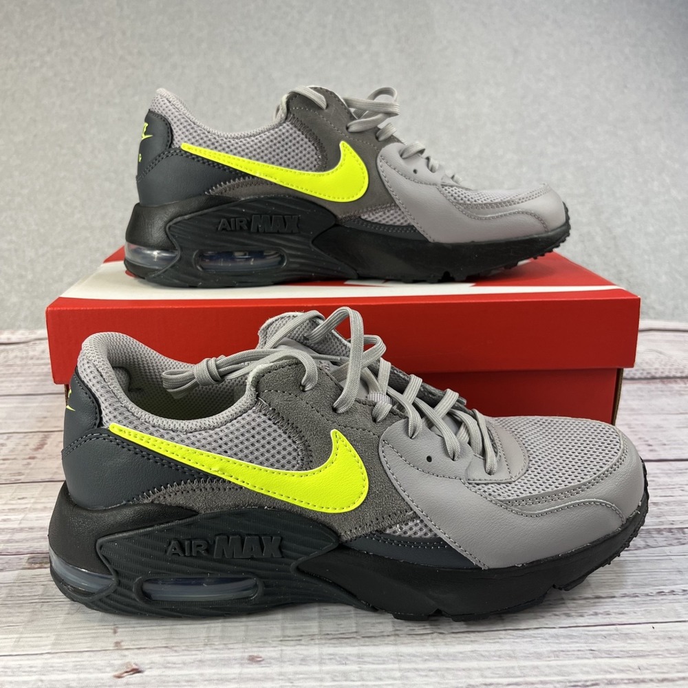 Nike Air Max Excee Shoes Atmosphere Grey Neon Yellow Mens Size 8 Bubble NWB